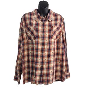 Cb Established 1962 Women's multi Colors Plaid Button Down Shirt Size XL